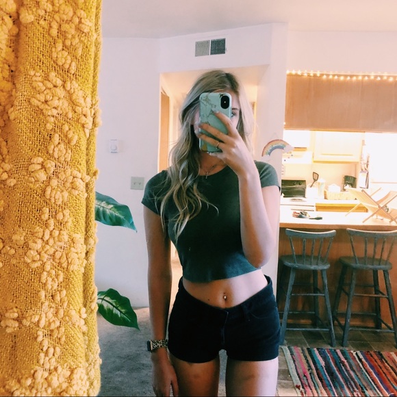 American Apparel Pants - American appeal corduroy black mid rise shorts